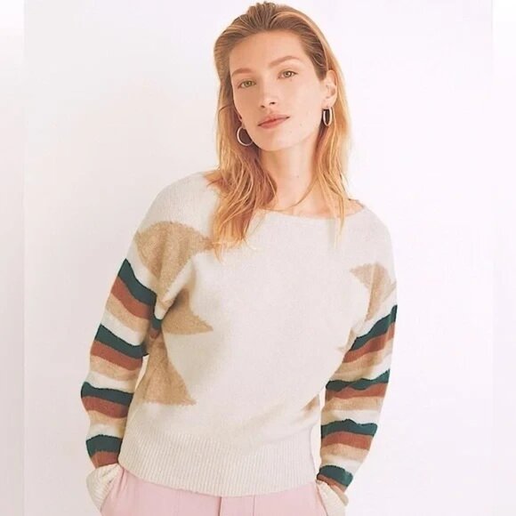 Madewell Soft Slouchy Dolman Sleeve Striped Sweater - Picture 1 of 5